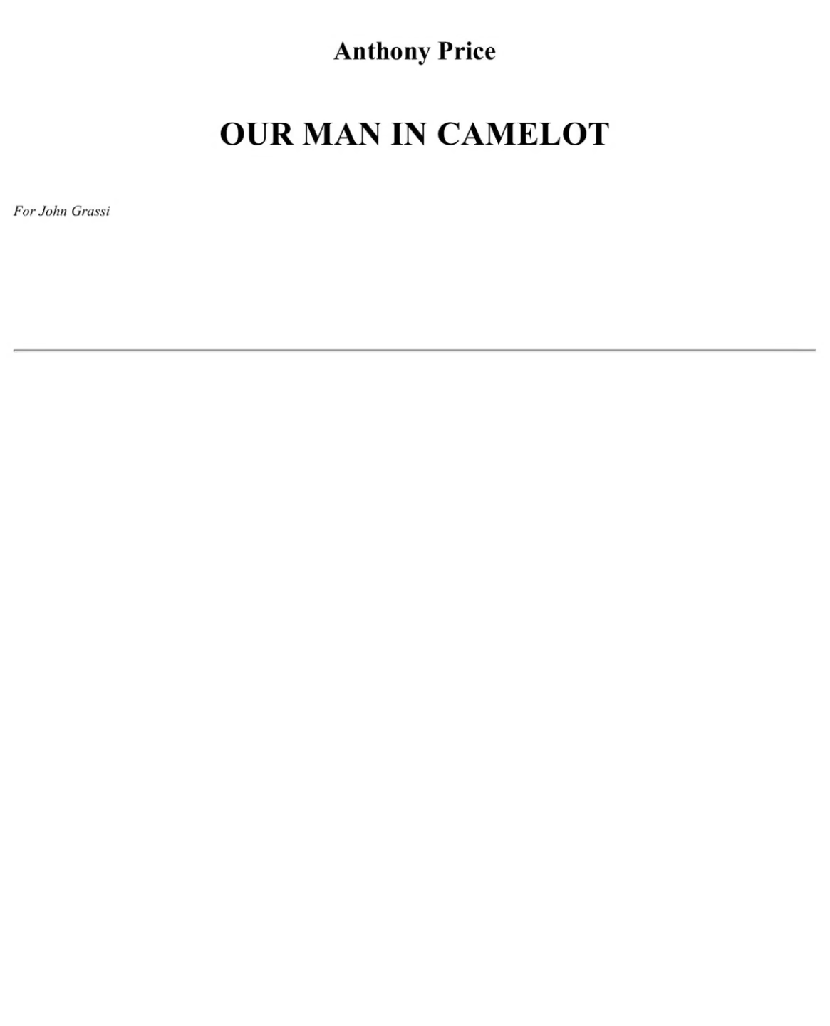 Our man in Camelot