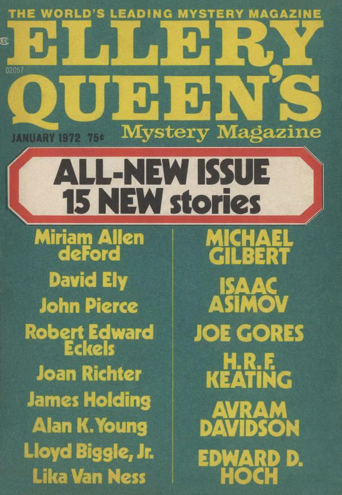 Ellery QueenвЂ™s Mystery Magazine, Vol. 59, No. 1. Whole No. 338, January 1972