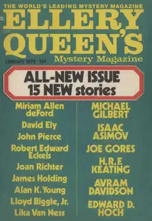 Ellery QueenвЂ™s Mystery Magazine, Vol. 59, No. 1. Whole No. 338, January 1972