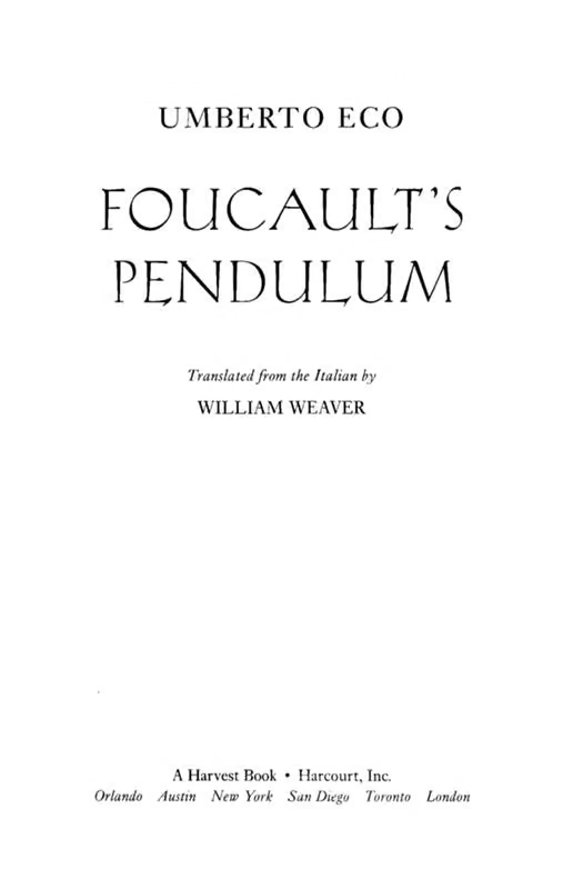 Foucault's Pendulum